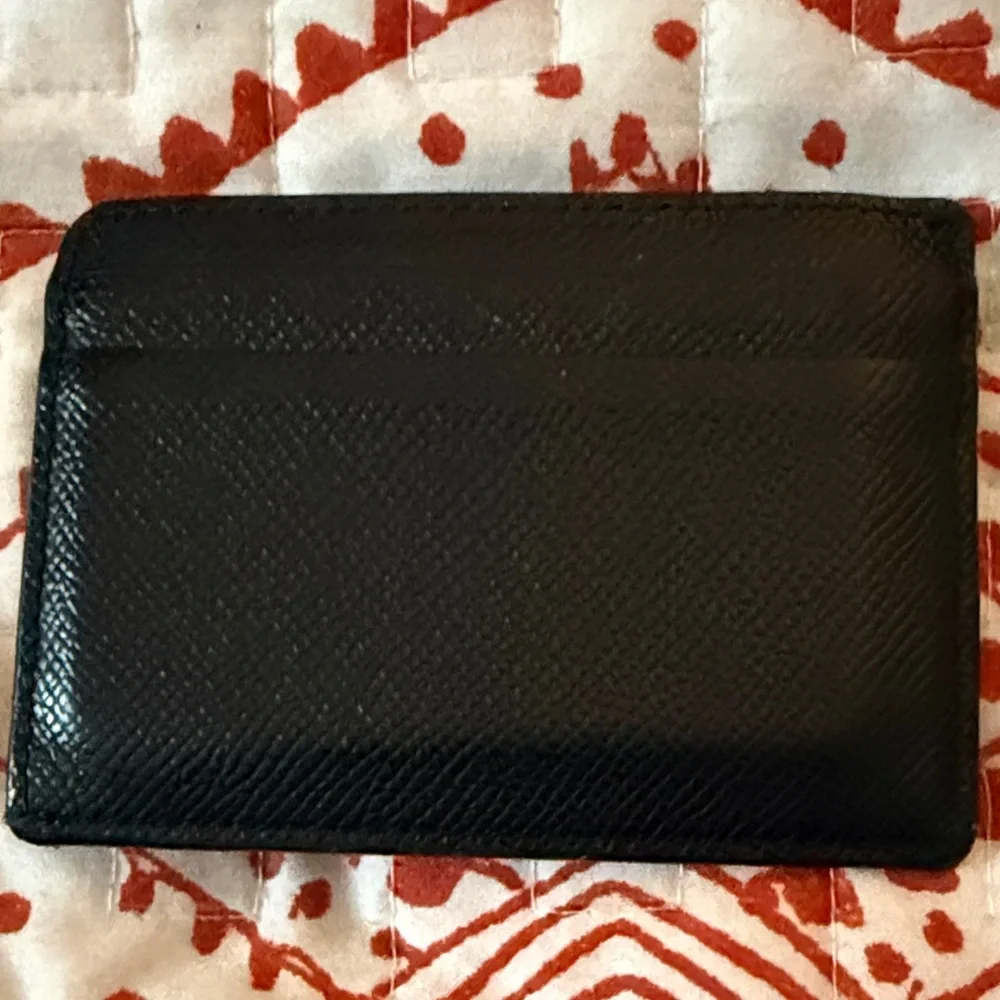 Burberry Black and Tan Striped Card Holder